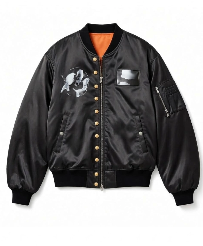 MASU x International Gallery BEAMS Half Century Satin Bomber Jacket