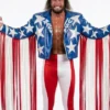 Macho Man Inspired Fringe Patriotic Custom Wrestling Leather Cosplay Jacket