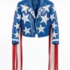Macho Man Inspired Fringe Patriotic Custom Wrestling Leather Jacket