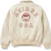 Malik Nabers Nigel Sylvester x Avirex Icon Brick Cream Bomber Jacket
