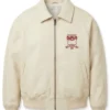 Malik Nabers Nigel Sylvester x Avirex Icon Brick Cream Leather Jacket