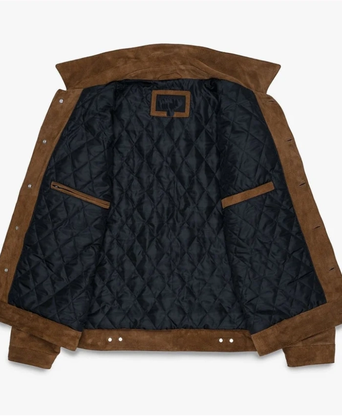 Motone Roughneck Reverse Brown Suede Trucker Jacket On Sale