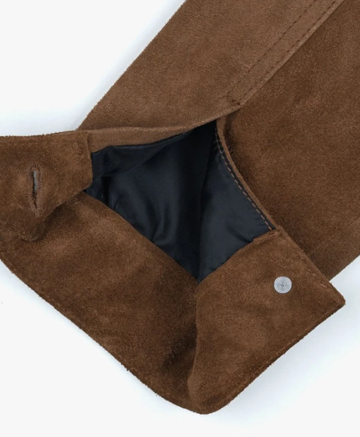 Motone Roughneck Reverse Brown Suede Trucker Jacket