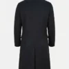 Men's 1920s Inspired Black Wool Overcoat