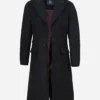 Men's 1920s Inspired Black Wool Overcoat