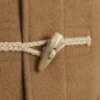 Mens Camel Brown Hooded Duffle Wool Coat