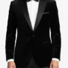Men's Premium Black Velvet Blazer with Peak Lapel