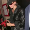 Hailey Bieber Magda Butrym Fringe Leather Jacket