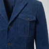 Men's Blue Corduroy 1920s Notch Lapel Blazer