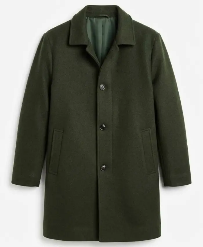 Armando Men's Grey Mid Length Wool Overcoat