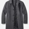 Armando Men's Grey Mid Length Wool Overcoat