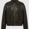 NAHMIAS PAINTED OVERSIZED LEATHER BOMBER JACKET
