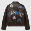 NAHMIAS PAINTED OVERSIZED LEATHER BOMBER JACKET