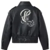True religion embroidered leather jacket