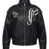 True religion embroidered leather jacket