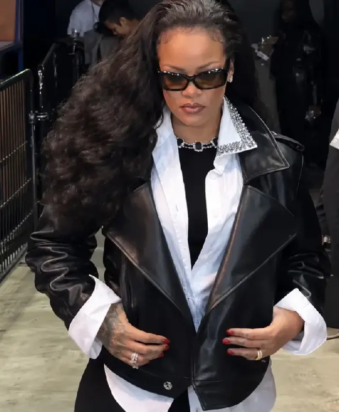 Paris FW Rihanna Leather Jacket