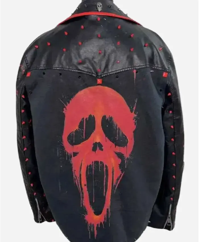 Scream Punk Style Leather Studded Jacket