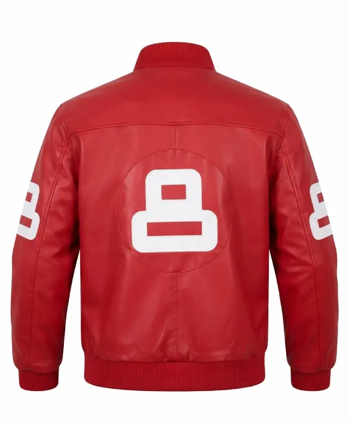 Unisex 8 Ball Pink Bomber Leather Jacket