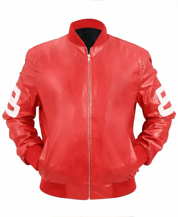 Unisex 8 Ball Pink Bomber Leather Jacket