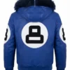 Unisex 8 Ball Multiple Colors Bomber Hooded Leather Jacket