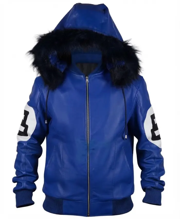 Unisex 8 Ball Multiple Colors Bomber Hooded Leather Jacket