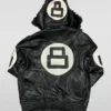 Unisex 8 Ball Multiple Colors Bomber Hooded Leather Jacket