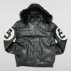 Unisex 8 Ball Multiple Colors Bomber Hooded Leather Jacket