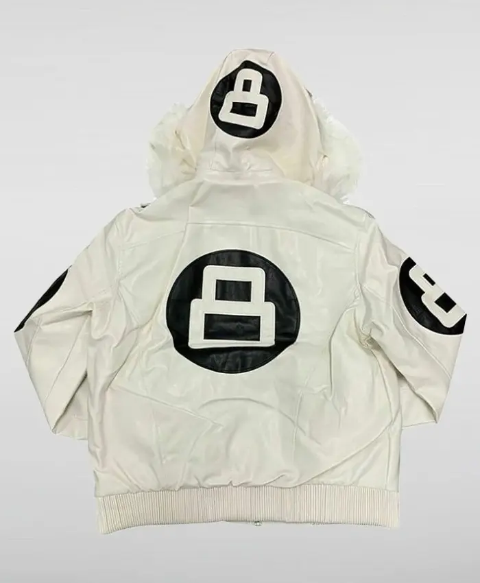 Unisex 8 Ball Multiple Colors Bomber Hooded Leather Jacket