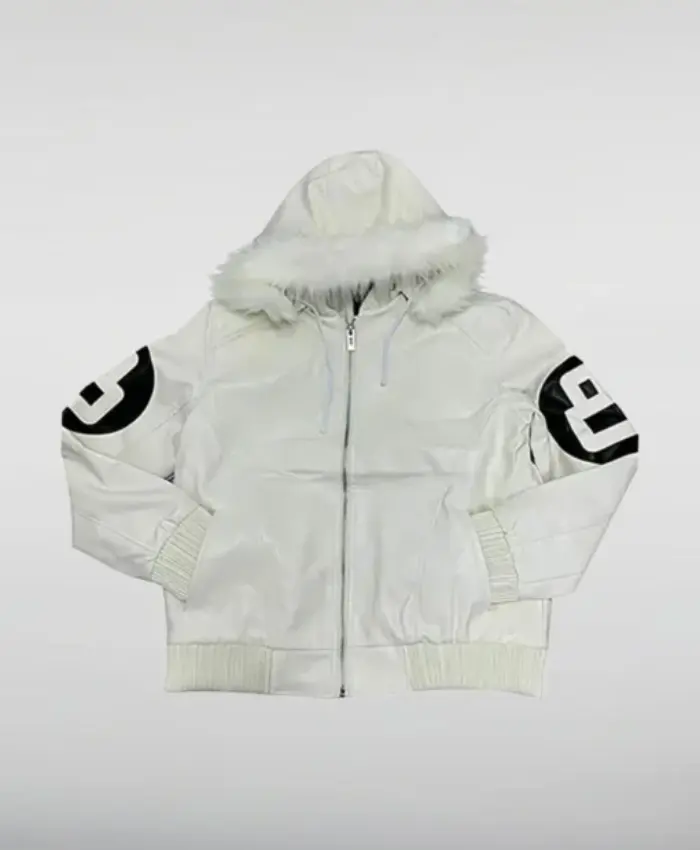 Unisex 8 Ball Multiple Colors Bomber Hooded Leather Jacket