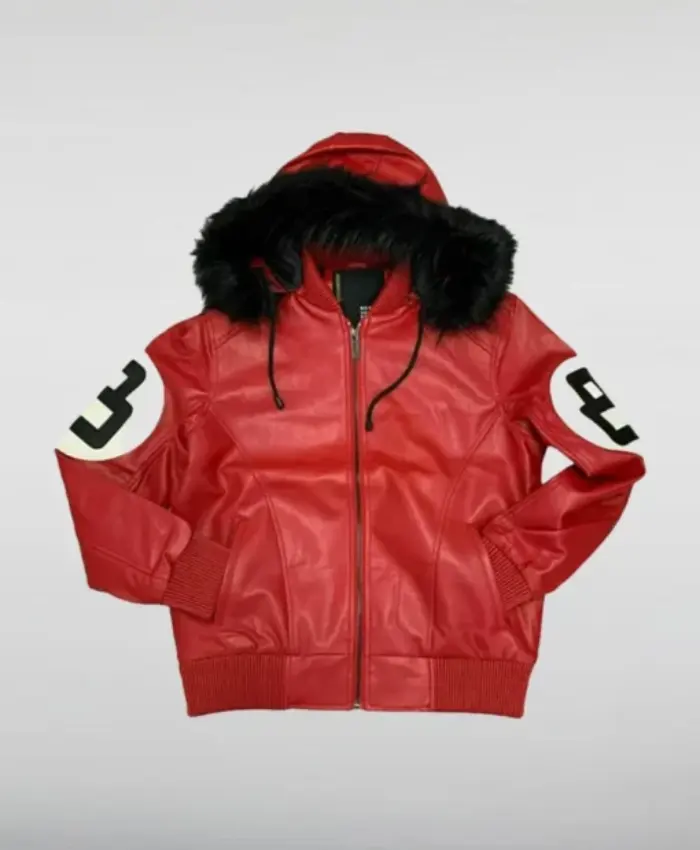 Unisex 8 Ball Multiple Colors Bomber Hooded Leather Jacket