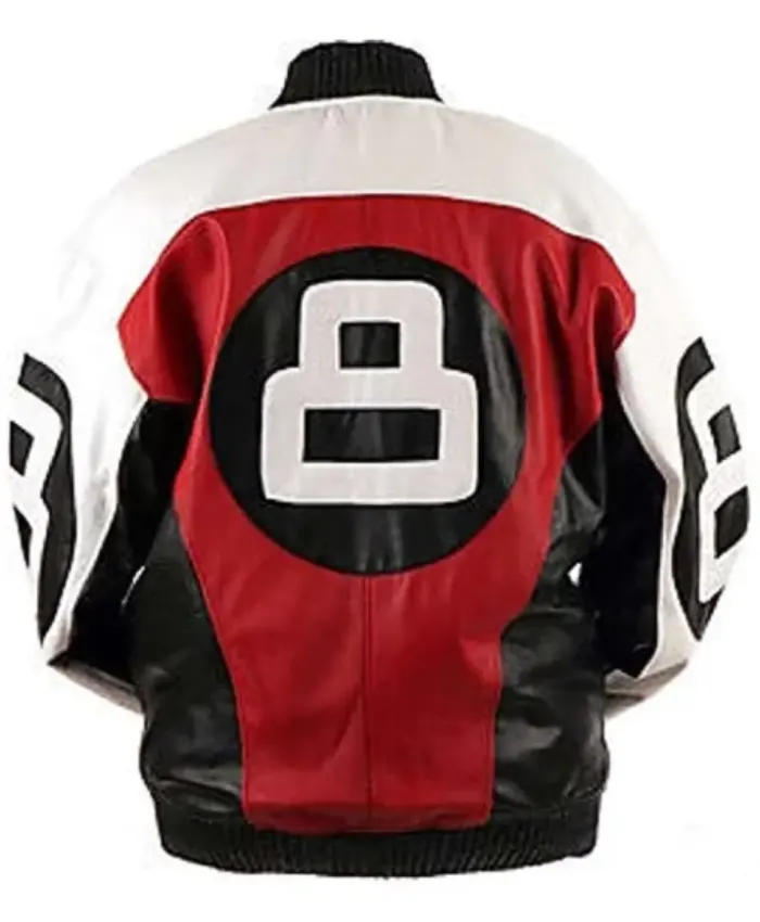 8 Ball Logo Red Black and White Bomber Jacket