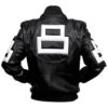 Men’s 8 Ball Bomber Black Leather Jacket