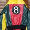 Womens 8 Ball Pool Bomber Leather Jacket