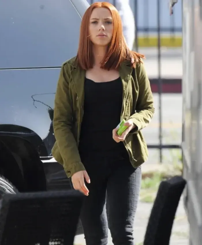 Captain America The Winter Soldier Black Widow Green Jacket