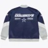 Dallas Cowboys Triple Check Heavyweight Navy Satin Jacket