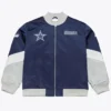 Dallas Cowboys Triple Check Heavyweight Navy Satin Jacket