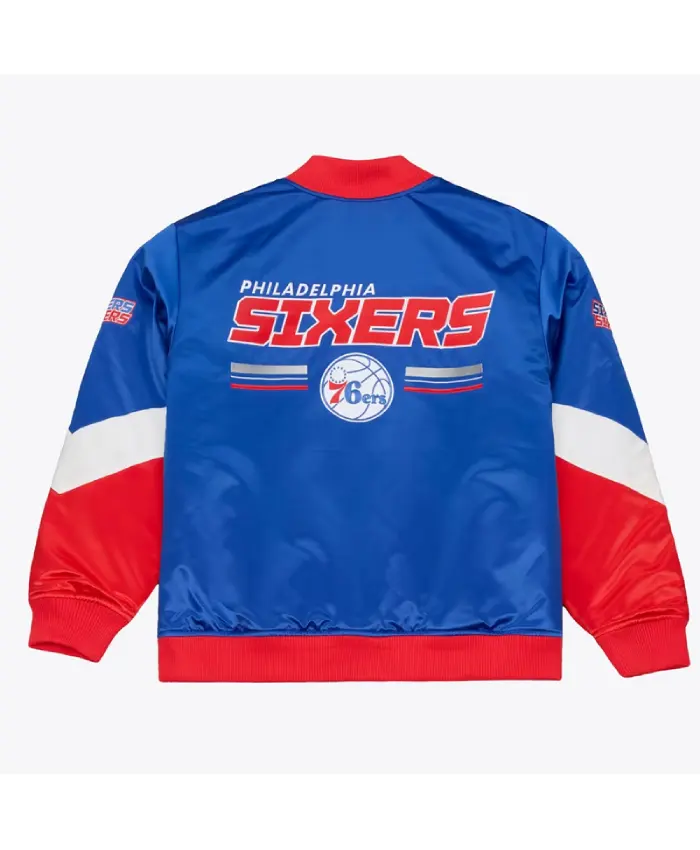 Philadelphia 76ers Triple Check Heavyweight Satin Jacket