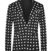 Men 2026 Black Polka Dot Blazer