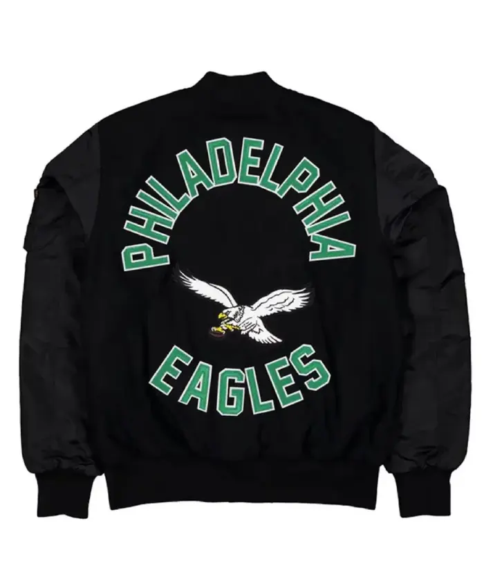 Philadelphia Eagles Ma-1 Black Varsity Jacket
