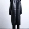Ted Lasso S4 Tracey Ullman Black Longline Leather Coat