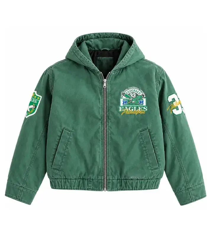 Philadelphia Eagles Hooded Green Bomber Jacket