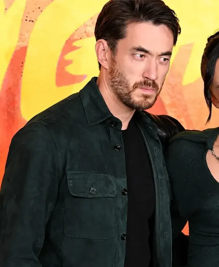 Andrew Koji Photocall Street Fighter Green Jacket
