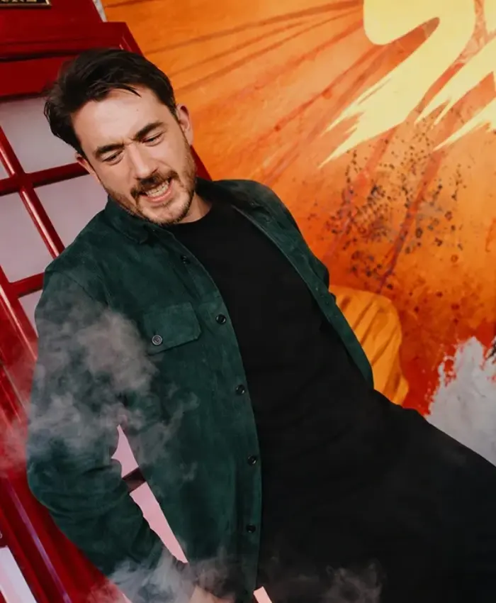 Andrew Koji Photocall Street Fighter Green Jacket