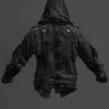 PUBG Mens Black Leather Hoodie Jacket