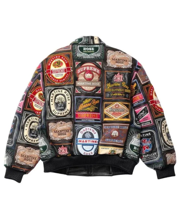 Supreme × Martine Rose Patchwork Labels Leather Jacket