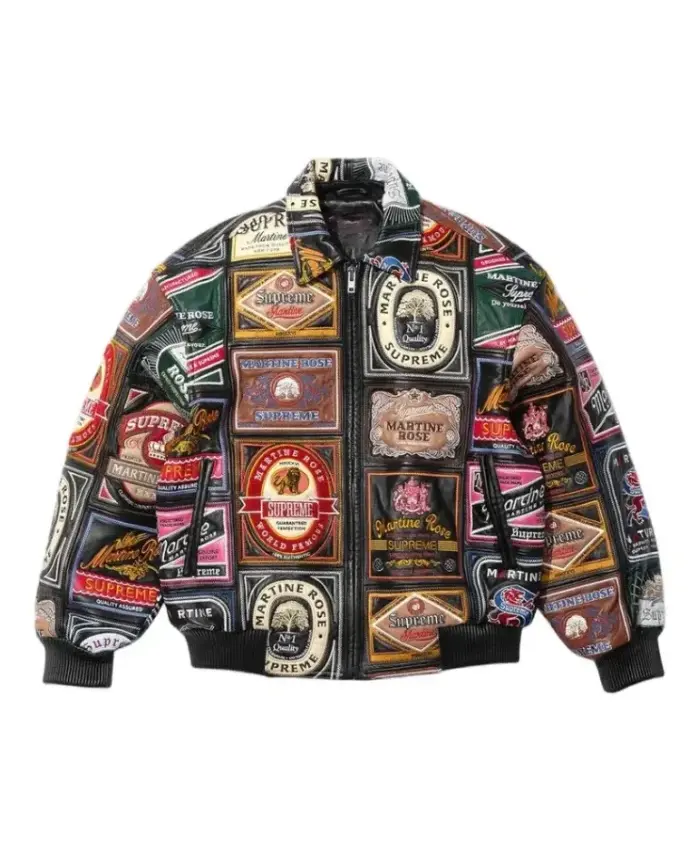 Supreme × Martine Rose Patchwork Labels Leather Jacket