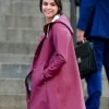 A Rainy Day In New York Selena Gomez Purple Hooded Coat