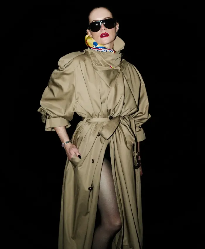 Claire Foy Oversized Beige Trench Coat
