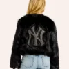 New York Yankees by Jill Martin Black Fur Jacket