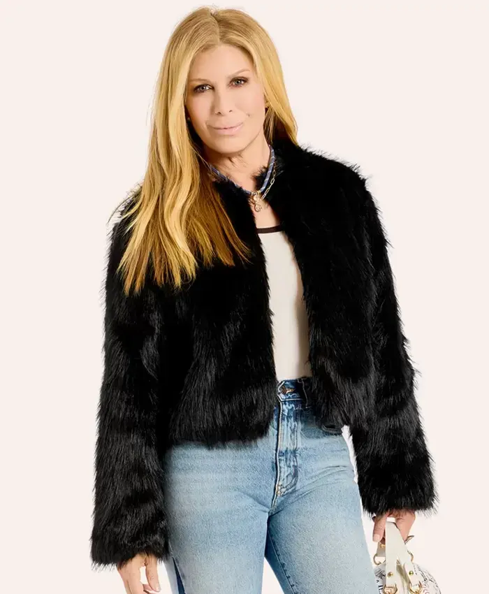 New York Yankees by Jill Martin Black Fur Jacket